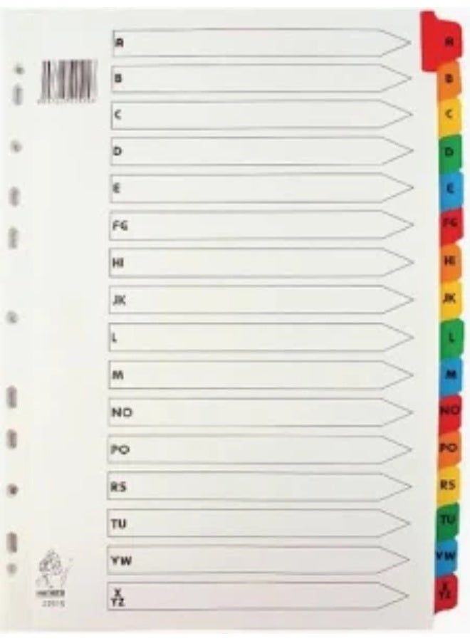 Divider Index Colors PVC A-Z   (5 Set )
